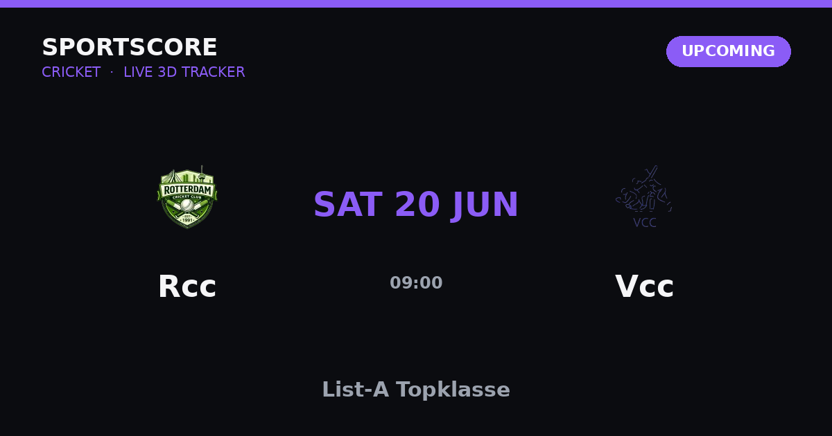 Rcc vs Vcc live score, scorecard & H2H - SportScore